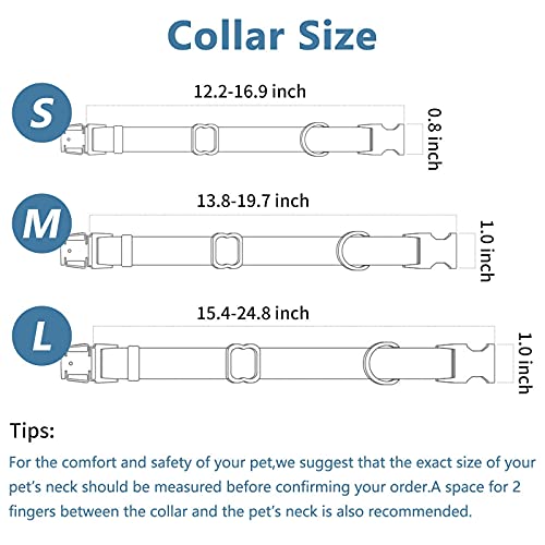 Dog Collar and Leash Set.Soft and Easy to Clean Vegan Leather with Rose Gold Metal Buckle for Small Medium Large Dogs (Pink, M(13.8"-19.7")) - color: Pink, size: M