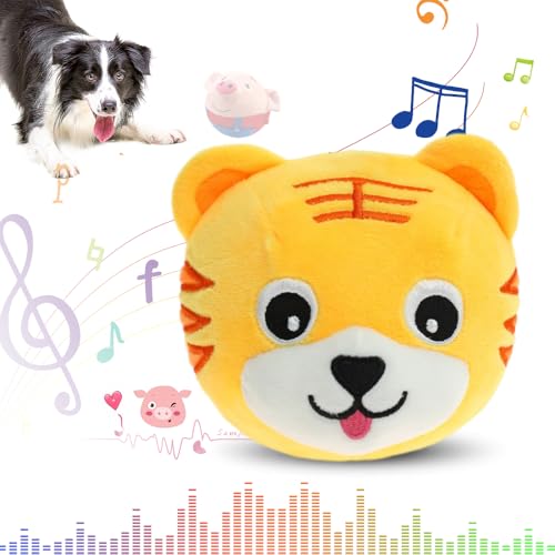 Active Moving Pet Plush Toy,Puppy Dog Toys to Keep Them Busy2026 New Small Dog Dog Squeak Toys,Interactive Dog Toys,Plush Toys for Dogs,Talking Moving Ball Toy (Tiger) - color: Tiger
