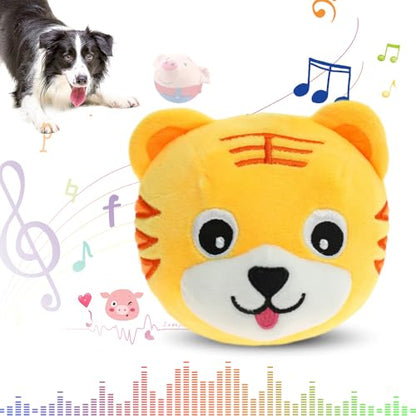 Active Moving Pet Plush Toy,Puppy Dog Toys to Keep Them Busy2026 New Small Dog Dog Squeak Toys,Interactive Dog Toys,Plush Toys for Dogs,Talking Moving Ball Toy (Tiger) - color: Tiger