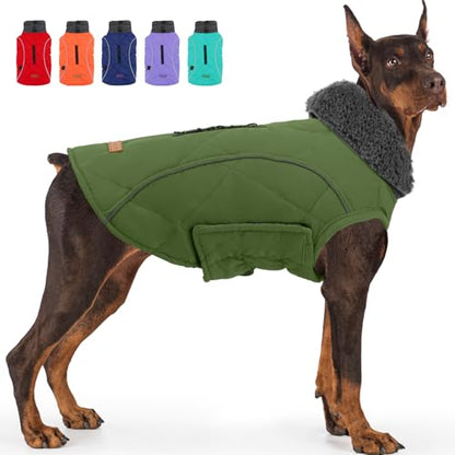 EMUST Dog Jacket - Winter Coats for Small/Medium/Large Dogs, French Bulldog Clothes, Green, XL - color: NewGreen, size: X-Large(Pack of 1)
