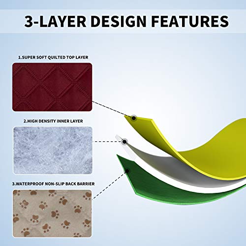 Easy-Going 100% Waterproof Dog Bed Cover, Non-Slip Pet Blanket for Furniture, Washable Couch Cover, Repleasement Sofa Cover (52X82 in,Christmas Red) - color: Christmas Red, size: 52x82 in