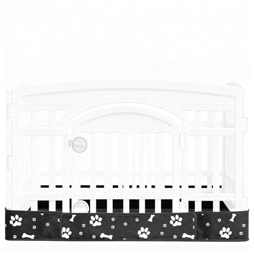 Dog Playpen Bottom Pad Mat for 36" 4-Panel Playpens - Scratch & Chew-Resistant Puppy Pen Floor Mat with Hook & Loop Fasteners, Waterproof & Leakproof, Non-Slip (Black) (Playpen Not Included) - color: Black