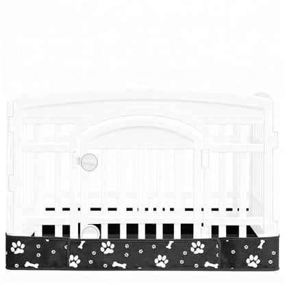 Dog Playpen Bottom Pad Mat for 36" 4-Panel Playpens - Scratch & Chew-Resistant Puppy Pen Floor Mat with Hook & Loop Fasteners, Waterproof & Leakproof, Non-Slip (Black) (Playpen Not Included) - color: Black