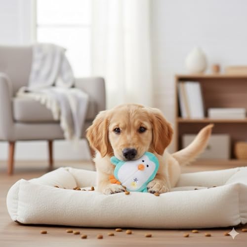 Jeffers 3" Plush Penguin Squeaker Dog Toy for Puppies & Small Dogs, Mini Stuffed Animal Pet Toy with Squeaky Sound, Soft Plush Toy for Indoor Play, Fetch, Cuddle, Small Breed Dog Toy - Light Green - color: Light Green