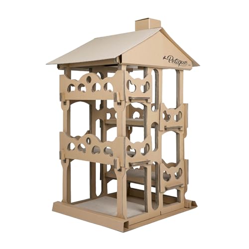 Petique Feline Chateau Cat House, Kraft, One Size (CH03010200) - style: Feline Chateau