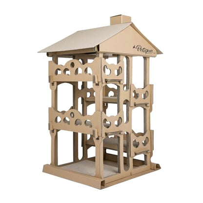 Petique Feline Chateau Cat House, Kraft, One Size (CH03010200) - style: Feline Chateau