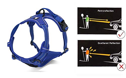 JUXZH Truelove No Pull Dog Harness with Easy Control Handle and 2 Leash Attachments,Reflective Adjustable Pet Vest - color: Royal Blue, size: X-small (Pack of 1)