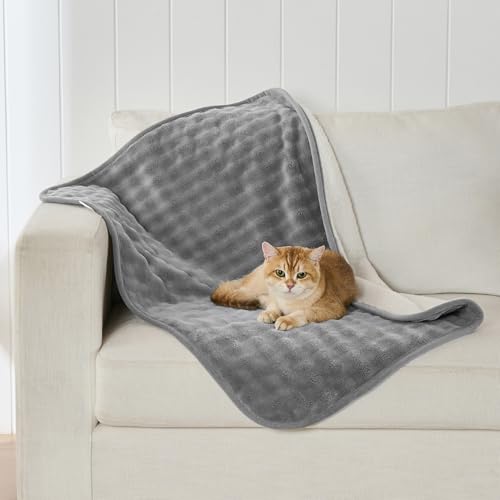 Waterproof Blanket for Bed Couch Sofa Car, Soft Leakproof Dog Blanket with 3D Bubble Pattern, Reversible Water Proof Pet Blankets for Dogs Cats Puppies (30"x40", Grey) - color: Grey, size: 30x40 inches