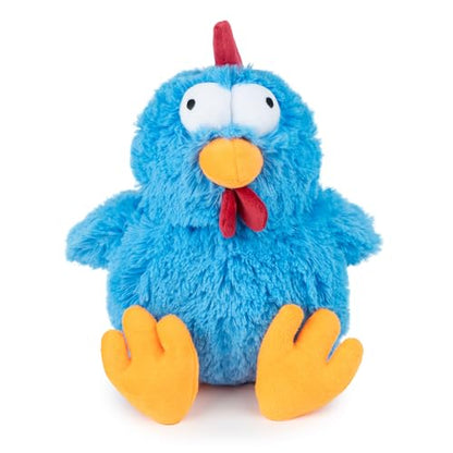 Best Pet Supplies Interactive Squeaky Dog Chew Toy, Ideal Dog Toys for Chewers, Small, Medium & Large Dogs, and Fetch Lovers - Cluck (Blue), Large - color: Cluck (Blue), size: Large