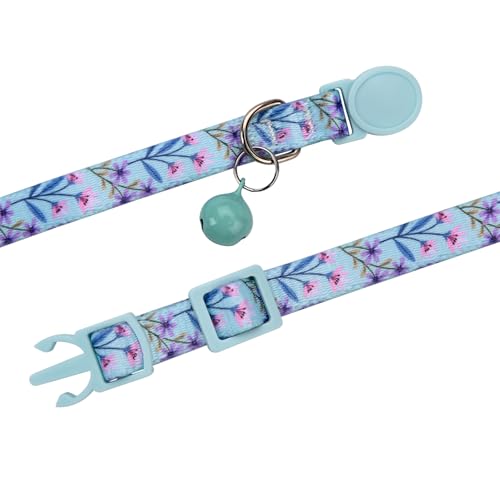 Cat Collar Breakaway with Bells, 3 Pack Girl Boy Pet Cat Collar with Bohemia Floral Tribal Geometric Patterns, Adjustable 7.5-12 Inch, with Safety Buckle for Kitten Cat(Set A) - color: Set A