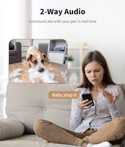 TKENPRO 2K Pet Camera Treat Dispenser, 360°View Dog Camera with Phone App, 5G&2.4G WiFi 2-Way Talk Pet Cam Indoor for Cats Remote Treat Tossing, Motion Alerts, Auto Tracking - color: White