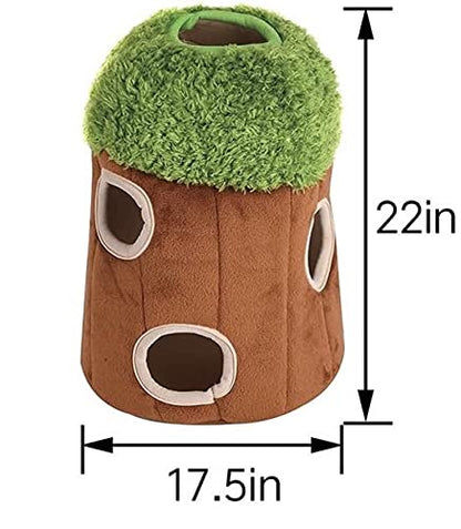Glow Pups Hide and Seek Dog Toy, Sloth Dog Toy, Plush Squeaky Burrow Tree for Dogs, Interactive Puzzle for Mental Stimulation, Woodland Style, Medium Size, Set of 4 - size: Medium