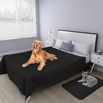 Easy-Going 100% Waterproof Dog Bed Cover, Non-Slip Pet Blanket for Furniture, Washable Couch Cover, Repleasement Sofa Cover (52X82 in,Black) - color: Black, size: 52x82 in