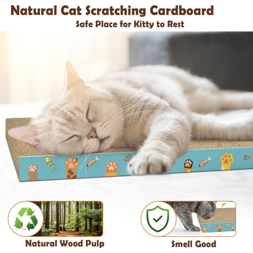Cardboard Cat Scratcher 3 Pack Refill Reversible Cat Scratching Pad Durable Cat Scratchers for Indoor Cats Kitten to Protect The Furniture (Cat Paws) - color: Cat Paws