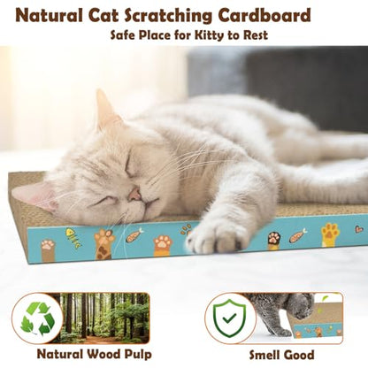 Cardboard Cat Scratcher 3 Pack Refill Reversible Cat Scratching Pad Durable Cat Scratchers for Indoor Cats Kitten to Protect The Furniture (Cat Paws) - color: Cat Paws