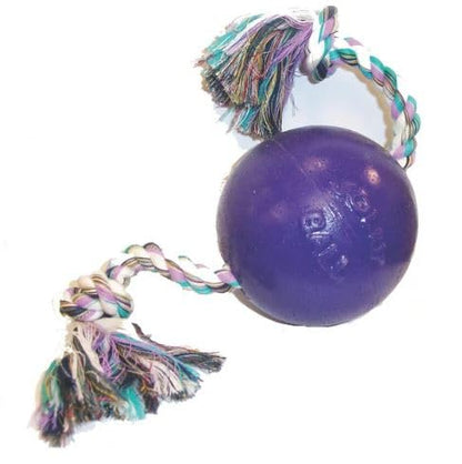 Jolly Pets Romp-n-Roll Rope and Ball Dog Toy, 4.5 Inches/Small, Purple, 4.5-Inch Romp-n-Roll, Purple - color: Purple, size: Small (4.5 in)