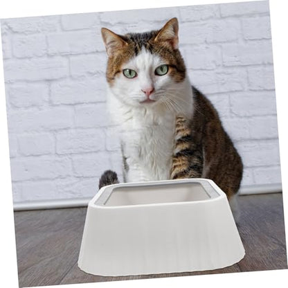 Toddmomy Floating Pet Water Bowl for Cats and Small Dogs Spill Design Material for Home Use - color: White