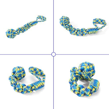 MQUMD Dog Rope Toy, Indestructible Cotton Ropes Dog Toy, Dental Cleaning and Teeth Care Dog Toy, Heavy Duty Dog Chew Toy, Interactive Tug of War Pet Toy for Large & Medium Dog