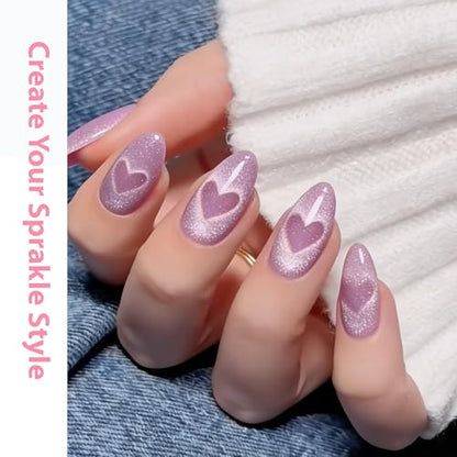 Modelones Cat Eye Gel Polish Nail Magnet, 8-in-1 Cat Eye Magnet Tool for Gel Nails Strong Magnetic Nail Art Wand with Steel Ball, Glass Bead& French Tip&Clover Cateye Multi-Effect Magnets DIY Salon - color: A A 8-in-1 Cat Eye Magnet