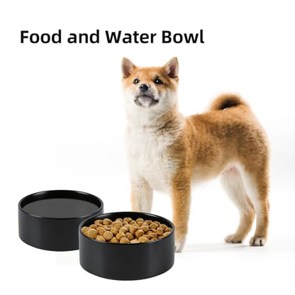Havniva 6.1” Ceramic Dog Bowls, Dog Food and Water Bowl for Small & Medium Dogs, Durable Dog Water Bowl with Non-Slip Rubber Base Large Capacity Pet Feeding Bowl - color: Matte Black, size: 6.1 Inch