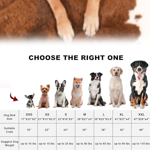 Bedfolks Waterproof Crate Bed, Plush Dog Kennel Pad with Removable Washable Cover, Faux Fur for Small Dogs & Cats, 21"x13", Cow Print - color: Cow Print, size: X-Small(21x13'')