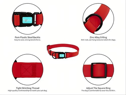 Waterproof Dog Collars,Easy Clean Collar,Adjustable Dog Collars for Small,Medium, Large Dogs(red, L) - color: Red, size: L