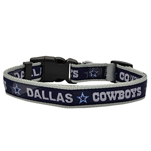 NFL PET Dallas Cowboys Dog Collar, Small Football Team Collar for Dogs & Cats - Shiny & Colorful, Licensed by The NFL - color: Dallas Cowboys, size: Small