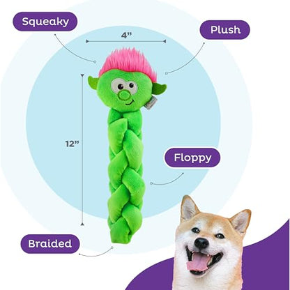 Outward Hound by Nina Ottosson Twistiez Interactive Plush Dog Treat Puzzle, Troll, Small, Green - color: Twistiez Troll