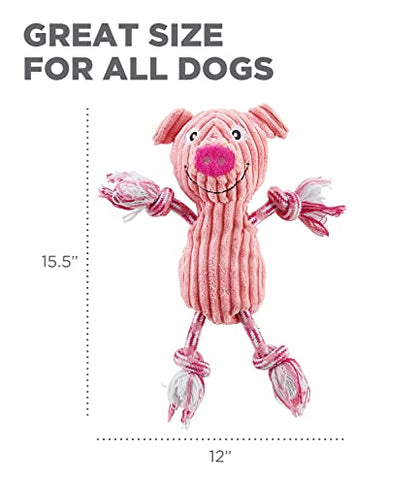 Outward Hound Ranch Roperz Pig Plush Squeaky Dog Toy - color: Ranch Roperz Pig