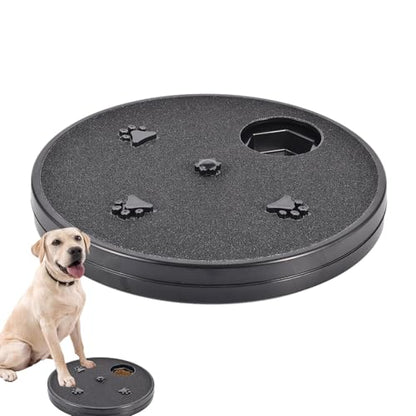Adjustable Dog Nail Scratch Board with Treat Box 33x33x4cm Rotating Dog Nail Scratch Pad, Anti-Slip Interactive DogNail File Scratchs Pad, for Furniture Couch Floor Car Training Foraging - color: Black