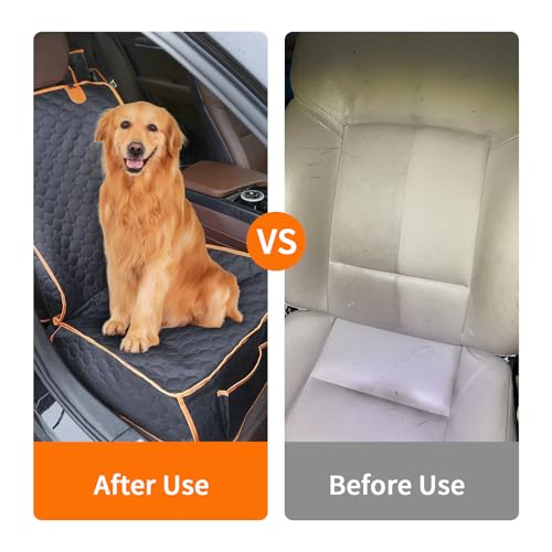 1 Pack Front Seat Car Cover, Waterproof Dog Car Seat Cover, Non-Slip & Scratch-Proof, Pet Car Seat Protector with Side Flaps and Storage Pocket, Car Seat Cover for Most Cars, Trucks and SUVs - size: Pack of 1