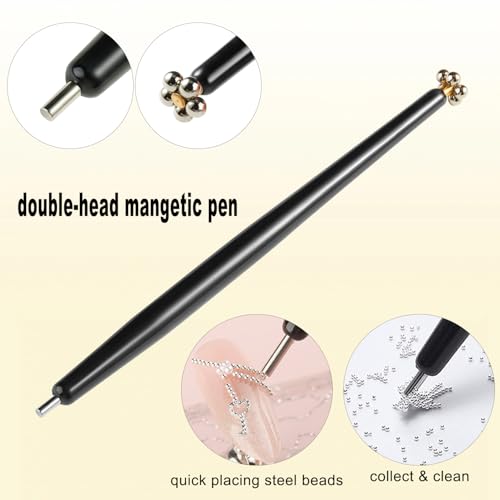 Fcozpjk Cat Eye Magnet for Nails, 6PCS Cat Eye Gel Nail Polish Magnet Tools 3 in 1 Strong Suction Magnetic Pen with Y Shape Clippers Heart Magnet Flower French Tip Design Manicure Salon Supplies - color: A