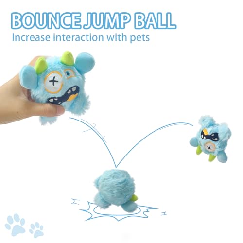 Squeaky Plush Pet Toy Ball, Dental Care, Skin-Friendly and Soft and Relieve Stress, Little Monster Plush Ball Toy Suitable for All Breeds (Sky Blue,Small) - color: Sky Blue, size: Small