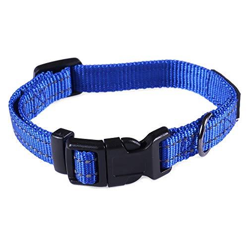 Max and Neo™ NEO Nylon Buckle Reflective Dog Collar - We Donate a Collar to a Dog Rescue for Every Collar Sold (X-Small, Blue) - color: Blue, size: Extra Small