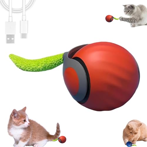 Speedy Tail 2.0 Interactive Cat Toys with Tail- Self-Moving Ball with Turbo Speed & Smart Sensor, Indoor Enrichment Toy for Bored Cats & Kittens (Orange) - color: orange