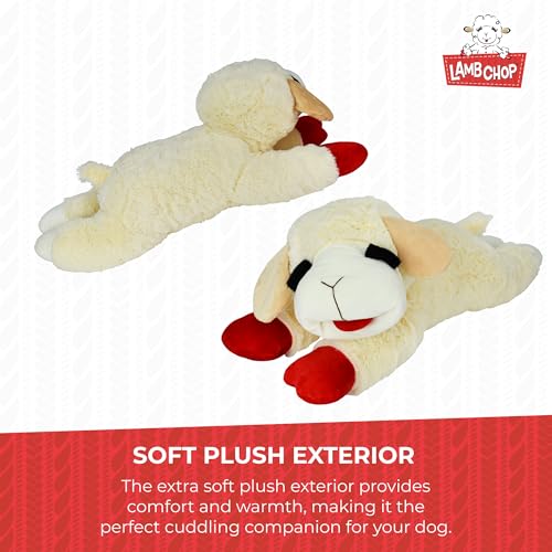 Multipet Lamb Chop Dog Plush Toy - Squeaky Toy for All Dogs - Extra Soft Plush - Stuffed Animal for Cuddling & Playing - Jumbo (24", Cream) - size: 24" Jumbo, style: White