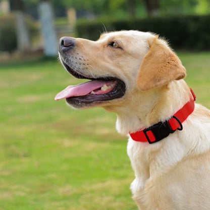 Waterproof Dog Collar, Easy to Clean Rubber Dog Collars with Quick Release Buckle Fits Small Medium or Large Dogs (Red, M (11.8-18.5 inch)) - color: Red, size: M (11.8-18.5 inch)