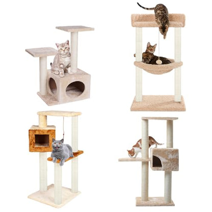 4 PCS M8 Cat Scratching Post Replacement, 15.7 x 3.1 Inch Sisal Pole Cat Tree Replacement Post with Screws, Refill Scratcher Posts for Indoor Kitten Tree Tower Spare Cat Furniture Protector - color: M8+White01