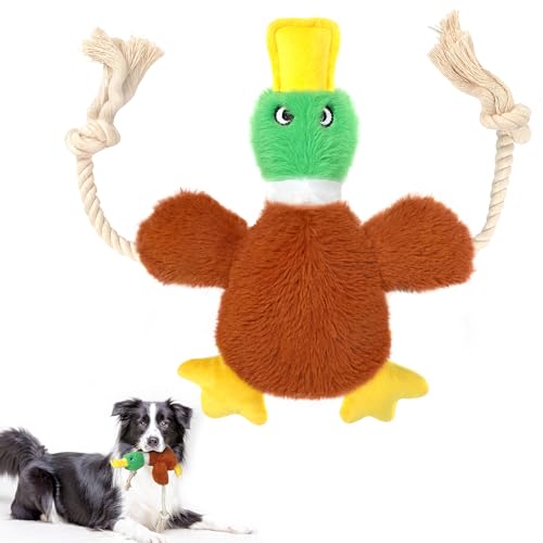 Fida Duck Dog Toys for Aggressive Chewers, Squeaky Dog Rope Toys to Keep Them Busy, Intactive Tug of War Plush Duck with Natural Cotton Rope for Puppy Small Medium and Large Breeds