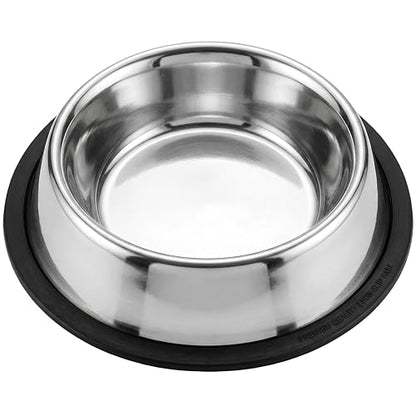 Loving Pets Stainless Steel Non-Tip Dog Bowl – Heavy Duty No Spill Dog Bowl with Removable Rubber Base – Durable, Non-Skid Stainless Steel Dog Food Bowl & Dog Water - size: 96 Ounce