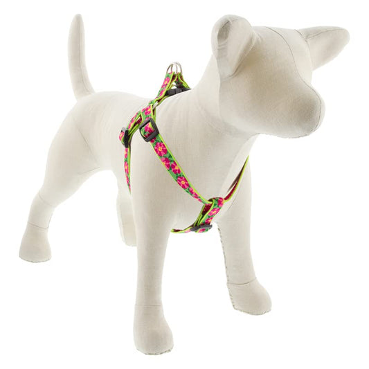 Lupine Step in Dog Harness 3/4" Wide Petunias with 15-21" Girth - size: 3/4" wide; girth adjusts 15-21"