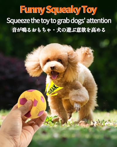 SCHITEC Squeaky Dog Balls, [4 Pack] Interactive Latex Rubber Squeak Dog Toys, 2.4'' Soft Bouncy Fetch Play Ball Toy for Small Dogs Puppies - size: Small 2.4"