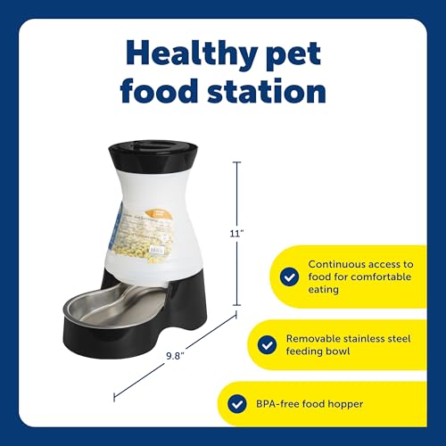 PetSafe Healthy Pet Food Station - Automatic Indoor Gravity Cat & Dog Feeder - Space-Saving Self Feeder - Easy to Clean - Small - Up to 2 lb Kibble Capacity (Pack of 2) - size: Small (Pack of 2)
