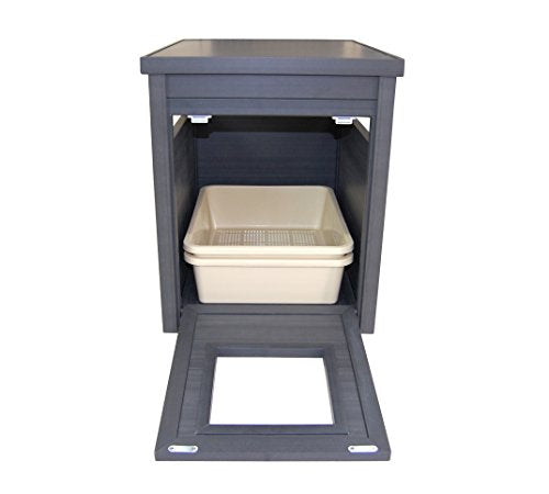 New Age Pet ECOFLEX Litter Loo Moisture and Odor Resistant Enclosure & End Table, No‑Tools Assembly, 10 Year Warranty, Espresso Black, Standard - color: Black, size: Standard