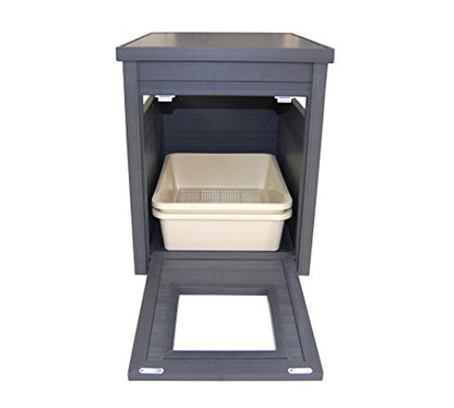 New Age Pet ECOFLEX Litter Loo Moisture and Odor Resistant Enclosure & End Table, No‑Tools Assembly, 10 Year Warranty, Espresso Black, Standard - color: Black, size: Standard