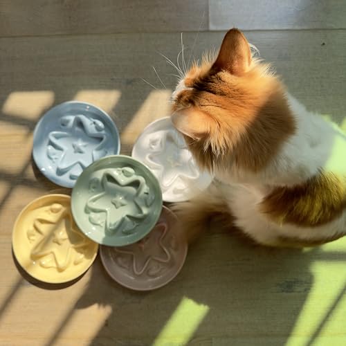 Cat Slow Feeder Bowl – Whisker Friendly Melamine Puzzle Feeding Bowl for Slow Eating – Wet & Dry Food – Dishwasher Safe, Lightweight, Non-Slip (Buttercream, 6.3'') - color: Buttercream, size: 1 Count (Pack of 1)