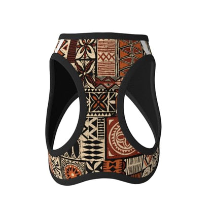 Hawaiian Style Tapa Tribal Dog Harness and Leash Set, No Pull Reflective Adjustable Soft Mesh Padded Pet Vest with Safety Buckle for Small Medium Dogs and Cats Small - color: Hawaiian Style Tapa Tribal, size: Small