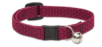LupinePet Eco 1/2" Berry Cat Safety Collar with Bell , 8-12" - color: Berry