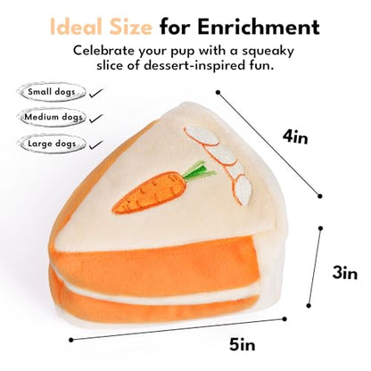 CHEWFFON Easter Dog Puzzle Snuffle Toy, Carrot Cake Treat-Hiding Enrichment Toy for Boredom Relief and Mental Stimulation, Squeaky Cake Gift, Interactive Play for Small and Medium Dogs - style: Carrot Cake