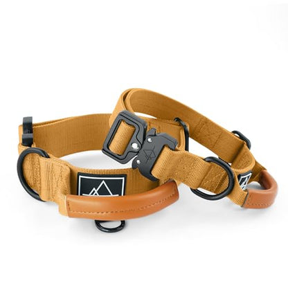 Made to ROAM Premium Explorer Control Collar - Adjustable Heavy Duty Nylon Dog Collar with Quick-Release Metal Buckle and Handle (Michigan Autumn, Control Size 5) - color: Michigan Autumn, size: Control 5 (w/ handle)